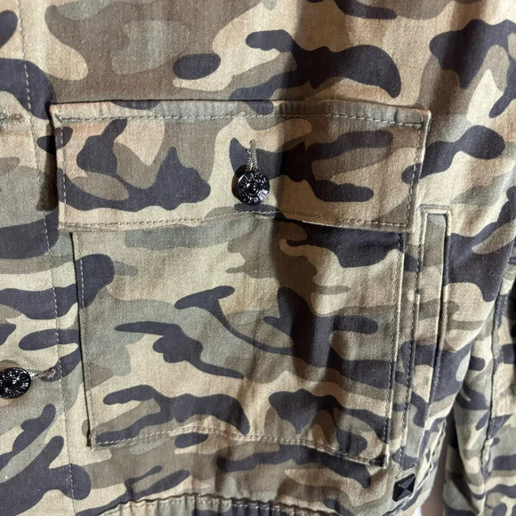 LULAROE Sz XL  Kenny Camo Jacket Military Jean Style With Pockets New with Tags - Picture 3 of 14